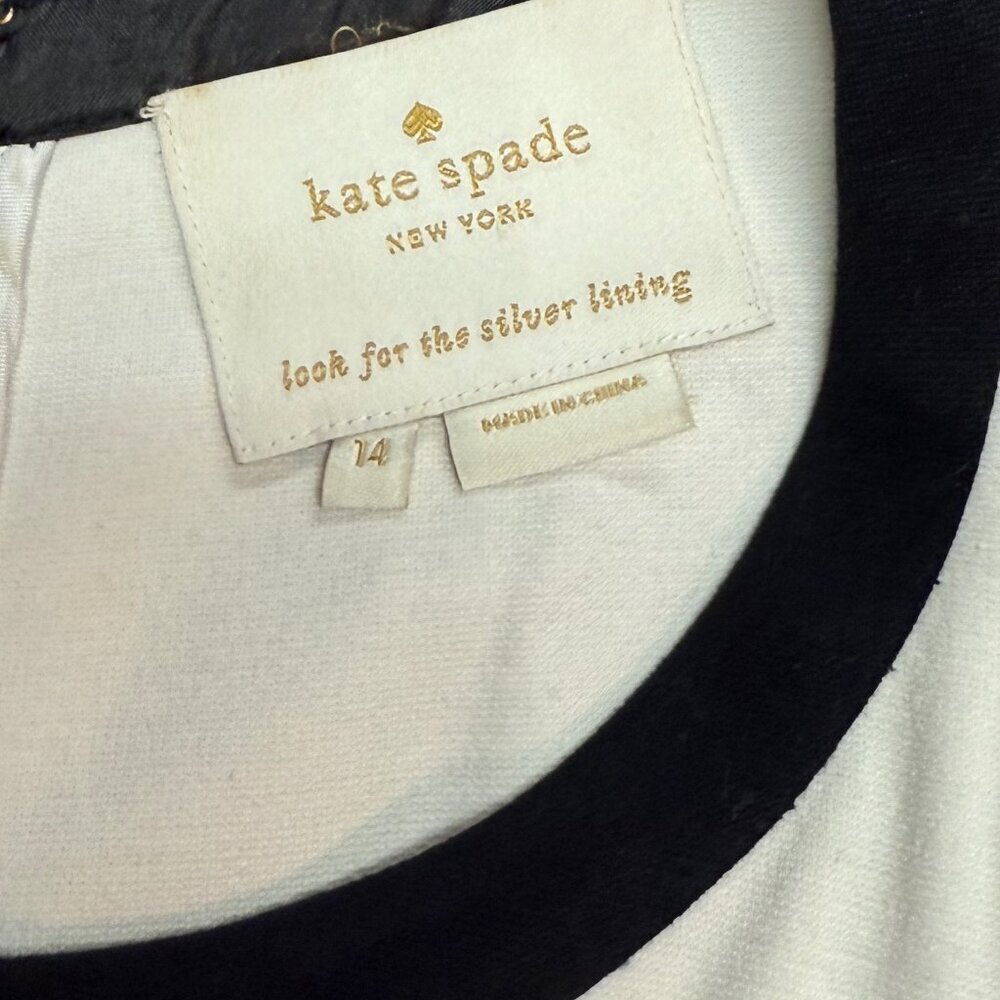 kate spade new york Gable Dress 14‎ Black/Ivory Fit & Flare EUC - Picture 6 of 14
